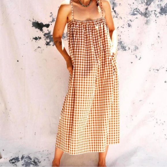 Lindsay Robinson Gingham Midi Dress - Picture 1 of 4